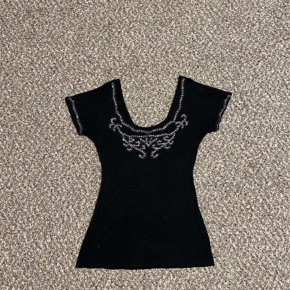 Bke Boutique Sequin Fashion Bling Blouse
